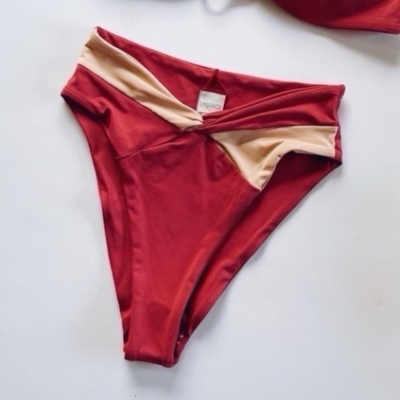 L*Space Color Block Nancy Lee Bitsy Bikini Bottom Brick Champagne - Picture 8 of 11